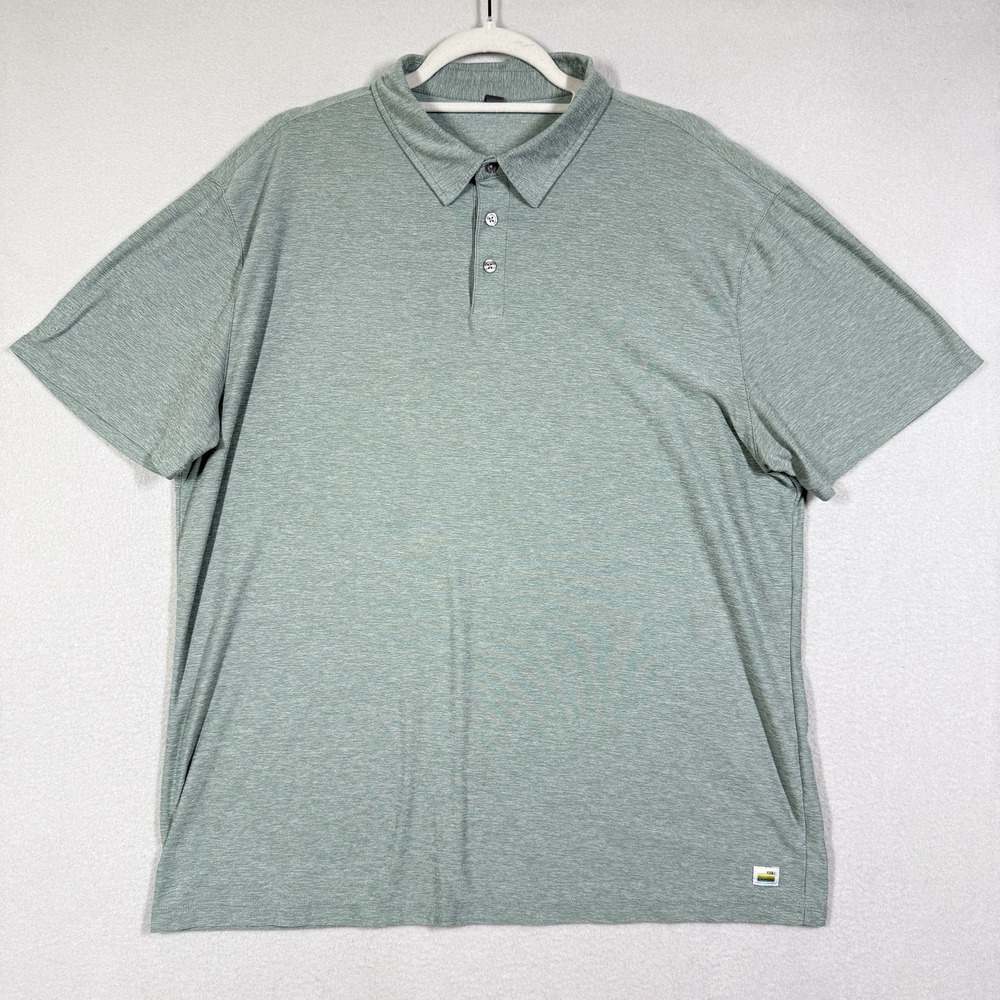 Vuori Strato Tech Polo Shirt Mens XL Green Performance Activewear Stretch V188